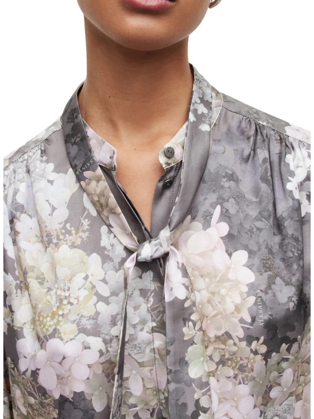 All Saints Toni Venetia Tie Neck Blouse